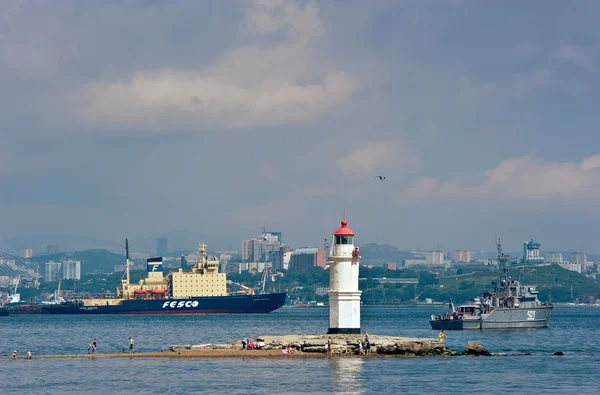 Vladivostok. Russia. 02.09.2015: Tokarev lighthouse. Vladivostok. Russia. 02.09.2015