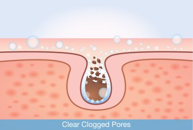 Deep cleaning unclog pores clipart