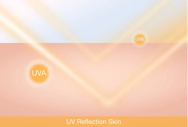 Piel reflectante UV — Vector de stock