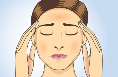  Woman have headaches and fever. clipart