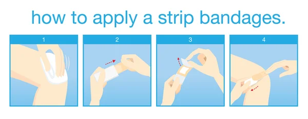 Het toepassen van een strook bandages — Stockvector