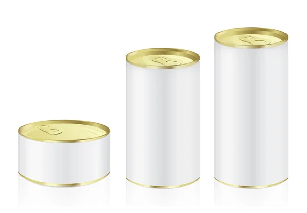 Aluminum can have gold color lid — Stock Vector