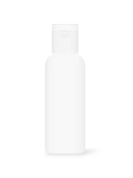 Белая пластиковая бутылка с белой крышкой . — стоковый вектор