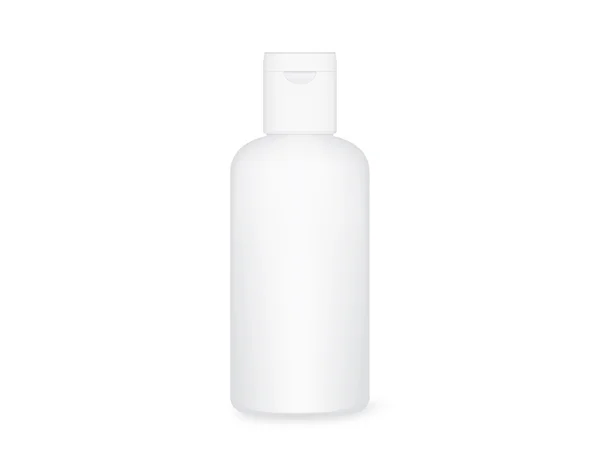 Fehér műanyag palack fehér sapka. — Stock Vector