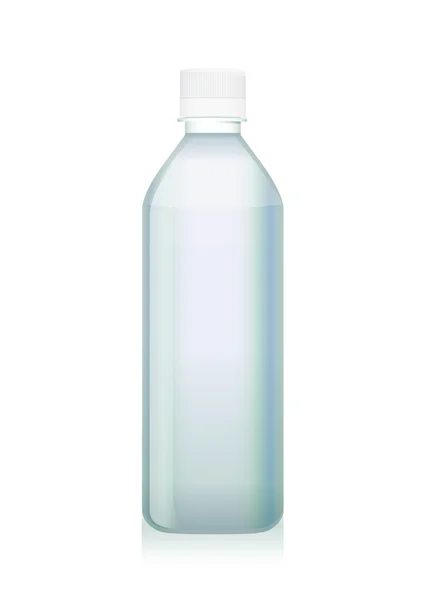 Прозрачная пластиковая бутылка имеет чистую воду . — стоковый вектор