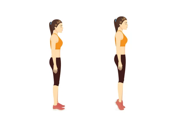 Mujer Deportiva Haciendo Ejercicio Con Puntera Pose Movimiento Para Reducir — Vector de stock