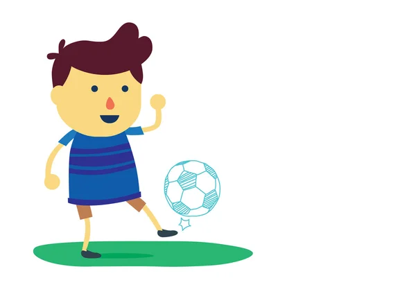 Chłopiec żonglerka piłki nożnej — Wektor stockowy