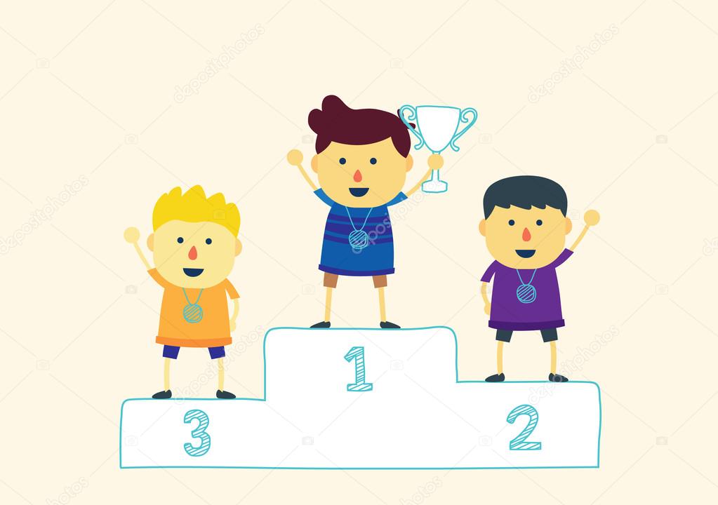 Three ranking winner kids