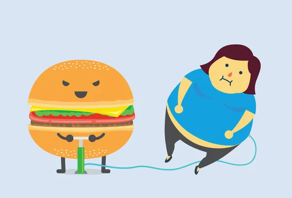 Hamburger göra dig fet — Stock vektor
