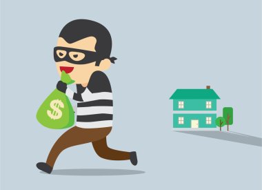 Steal money form house clipart