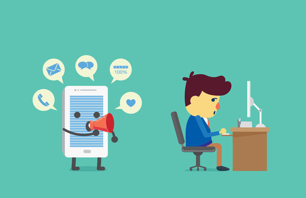 Distraction working from alert of smart phone