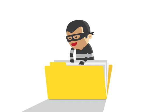 Számítógépes hacker hacking rablás titkos adatok — Stock Vector