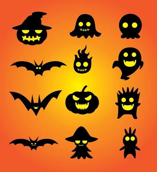 Halloween fantasma conjunto de dibujos animados — Vector de stock