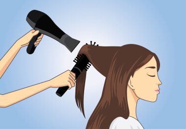 Bir salon darbe kuru almak için müşteri