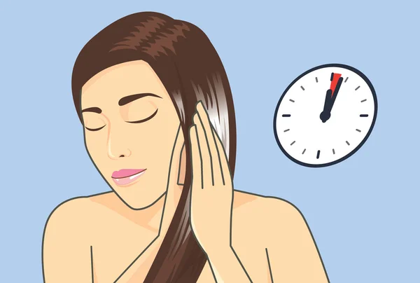 Лечение волос через 1-3 минуты с кондиционером . — стоковый вектор