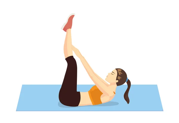 Femme saine exercices abdominaux — Image vectorielle