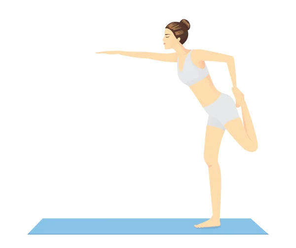 Equilibrio corporal y forma de belleza con entrenamiento de Yoga — Vector de stock