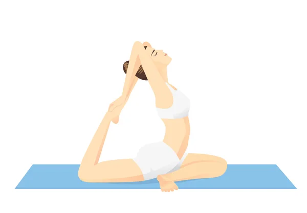 Femme faisant de l'exercice avec Yoga — Image vectorielle