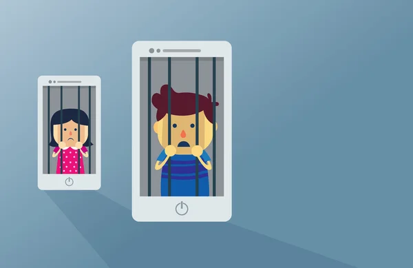 Imprisoned in prison phone Royalty Free Stock Vectors
