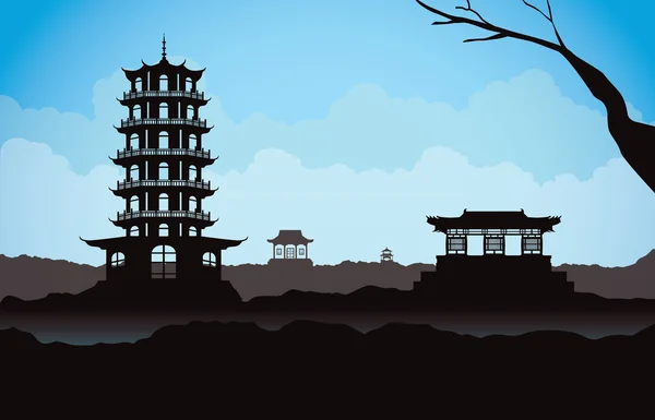 Синий фон о Китае — стоковый вектор