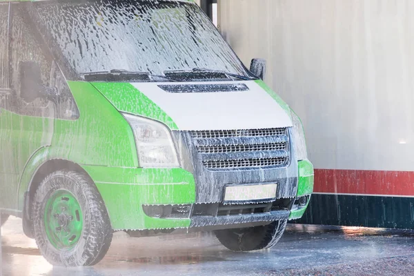 Kleine Express Wash Truck Schuim Overdekte Cabine — Stockfoto