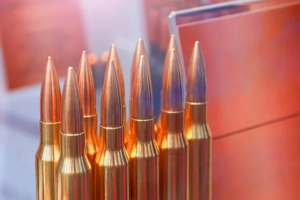 Nya Kulor Ammunition Glänsande Metall För Kulsprutor — Stockfoto