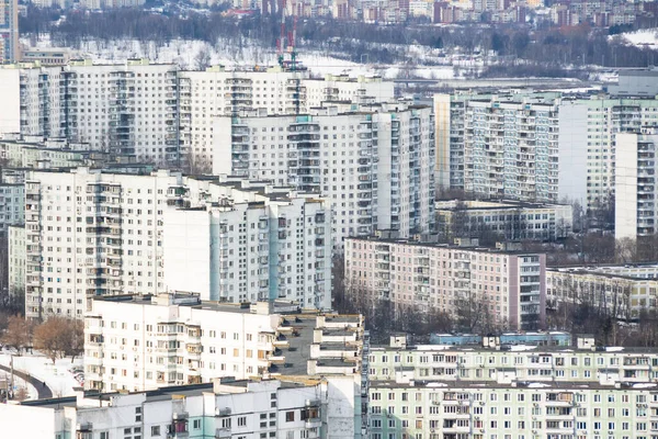 Многоэтажные Жилые Дома Бетонных Панелей Спальных Районов Мегаполиса — стоковое фото