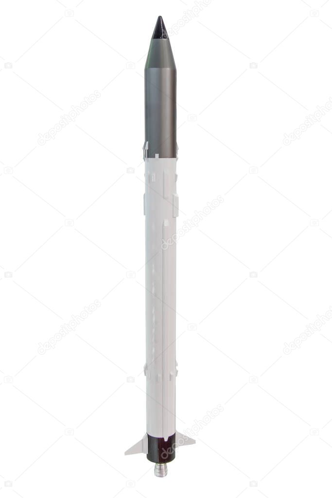 Multi stage space rocket isolated on a white background