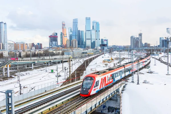 Locomotiva Elétrica Moscovo Diâmetro Círculo Ferroviário Central Mcd Rzd Rússia — Fotografia de Stock