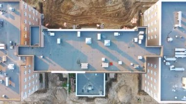 Gelişmekte olan binaların üst görünümü, ulaşım sosyal altyapısı