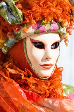 Venedik - 14 Ocak : Bir karnaval kostümü kimliği belirsiz bir kişi Venedik sonu Karnaval ı katıldı , Ocak 14, 2015 Venedik , İtalya .