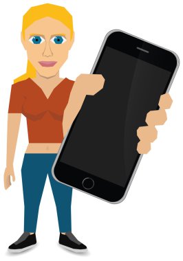 İllüstrasyon vektör grafik kızla kullanışlı