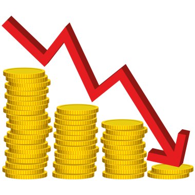 Grafik illüstrasyon vektör para kaybetmek