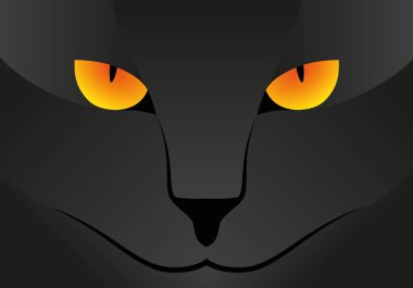 İllüstrasyon vektör grafik siyah sarı kedi gözleri