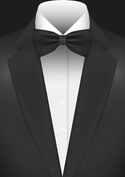 Illustration Vector Graphic Suit with Bow Tie — Stock Vector