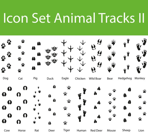 Icon Set Animal Tracks II — Stock Vector