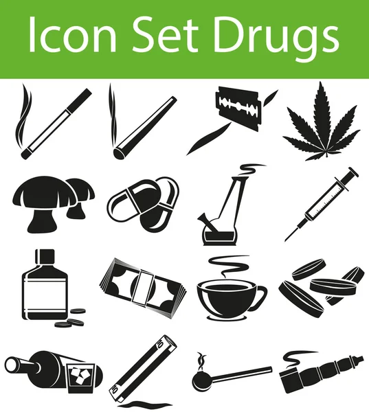 Icon Set Drugs — Stock Vector