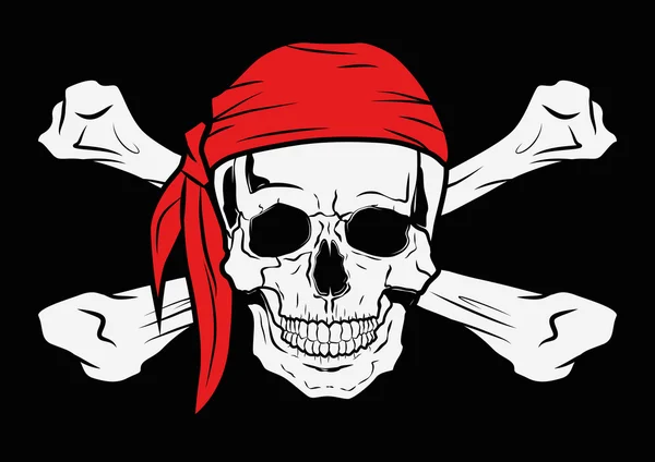 Ilustração Vetor Gráfico Crânio Pirata — Vetor de Stock