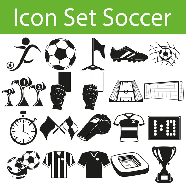 Juego de iconos de fútbol — Vector de stock