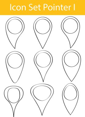 Çizilmiş Doodle Icon Set işaretçi kaplı ben