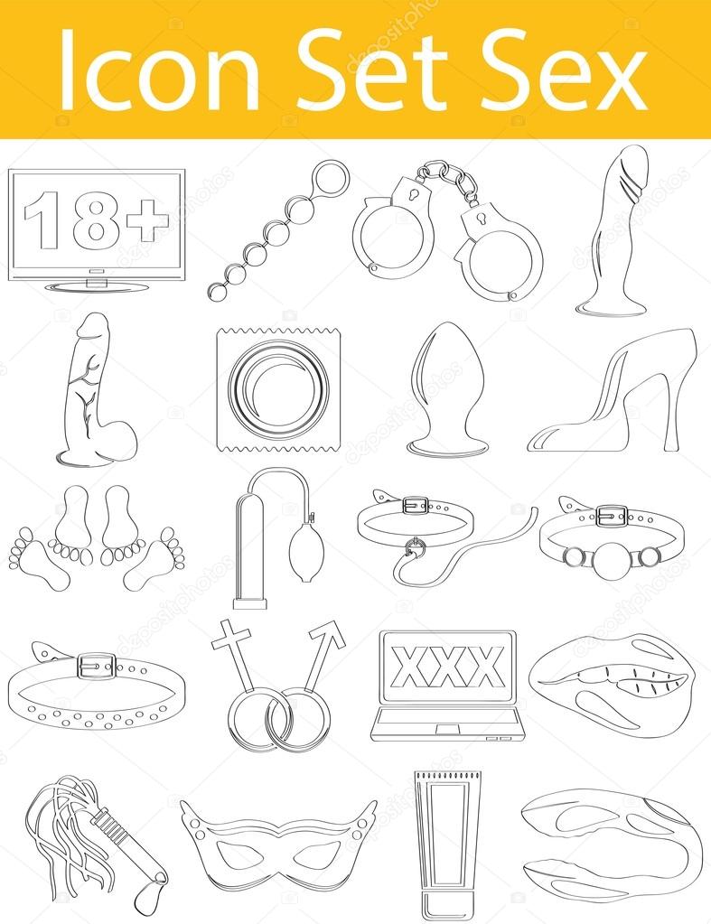 Drawn Doodle Lined Icon Set Sex Stock Vector By ©greenoptix 112659774