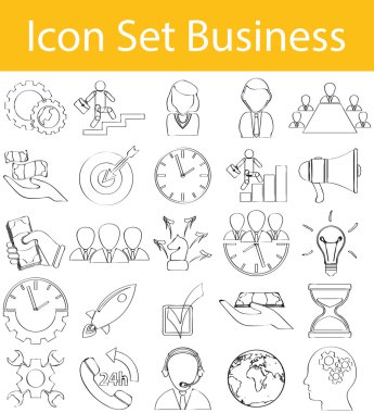 Çizilmiş Doodle Icon Set iş kaplı