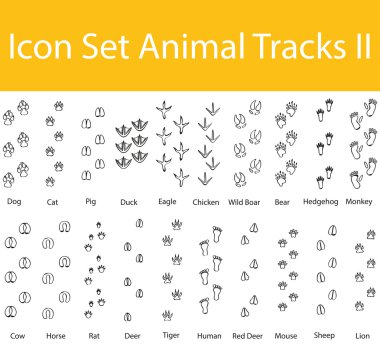 Çizilmiş Doodle Icon Set hayvan parçaları II kaplı
