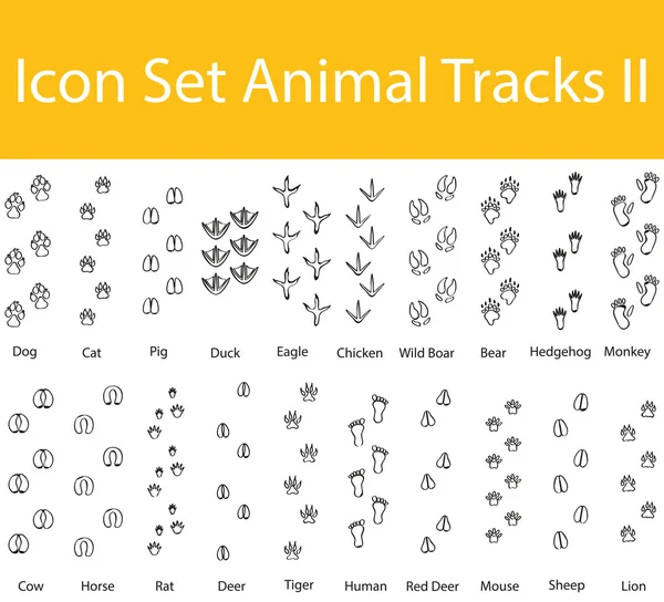 Çizilmiş Doodle Icon Set hayvan parçaları II kaplı