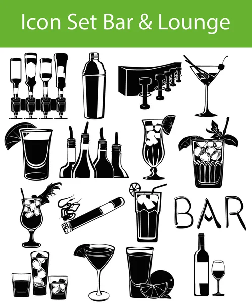 Ikonen uppsättning Bar & Lounge — Stock vektor