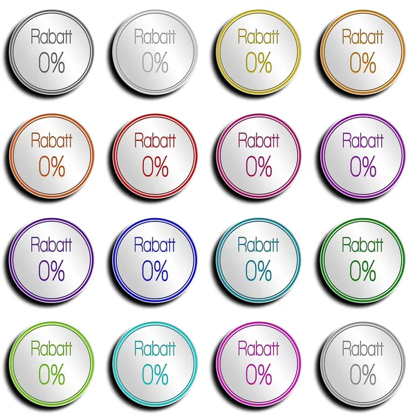 Button Silver Shiny 0 PERCENT — Stock Photo, Image
