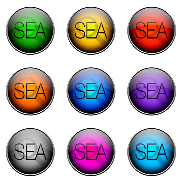 Кнопка Цвет SEA — стоковое фото