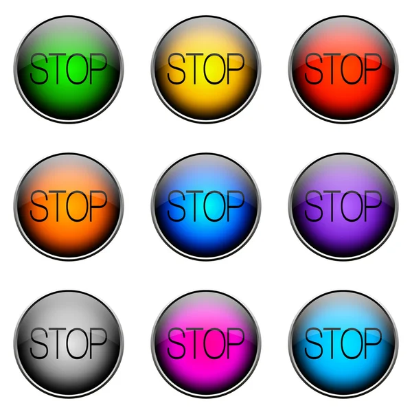 Pulsante colore STOP — Foto Stock