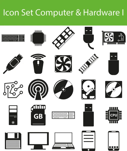 Icon set computer hardware i — Stockvektor