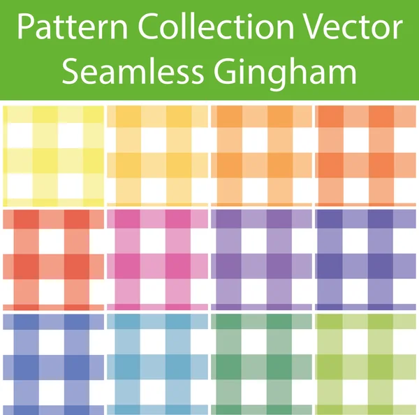 Pattern Collection Vector Seamless Gingham — Stock Vector